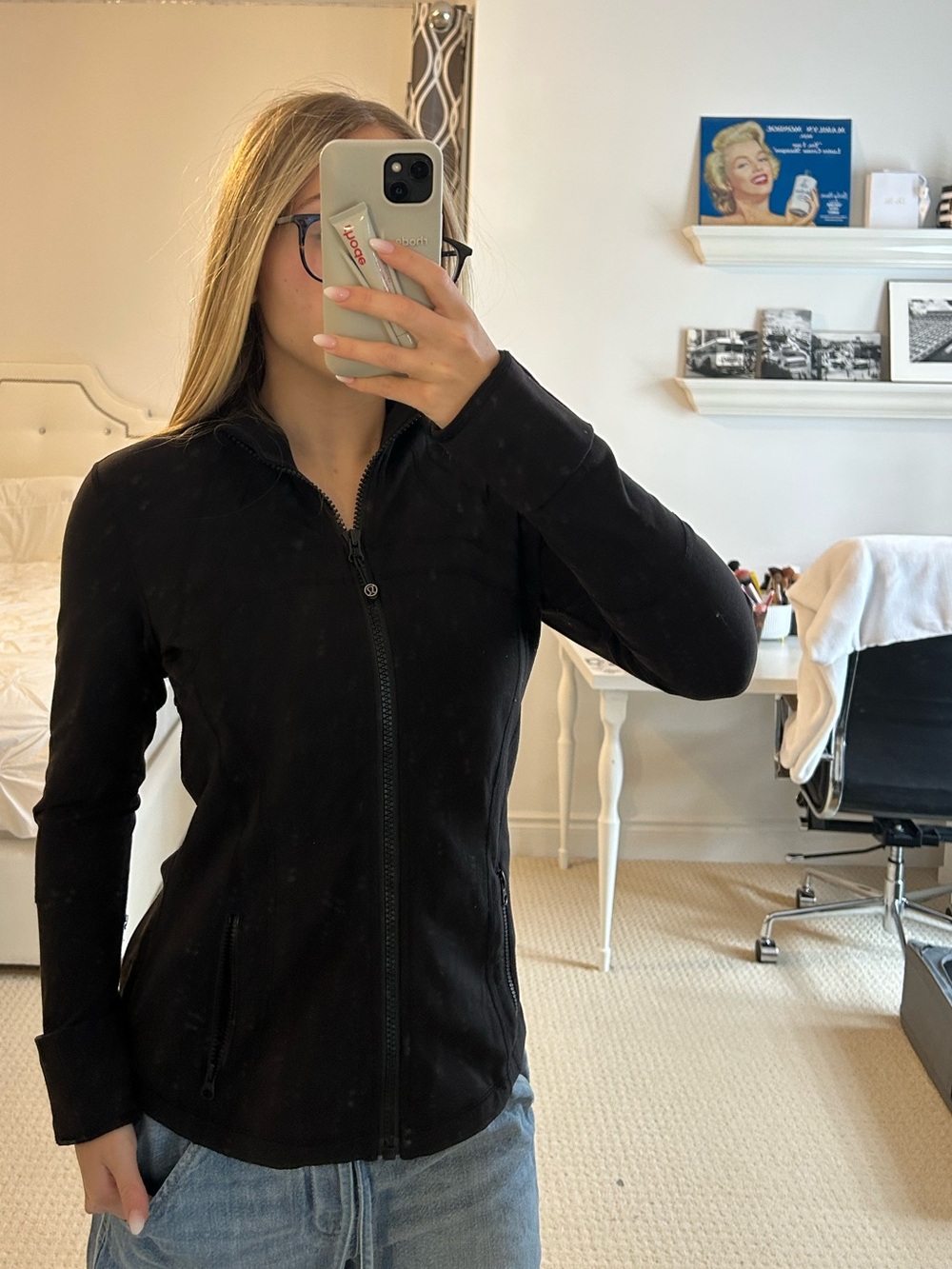 Black Full-Zip Fitted Jacket Lululemon size 10